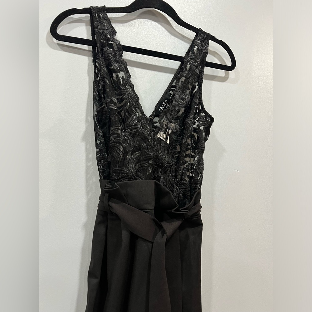 Akira black lace jumpsuit M NWT